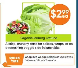 Healthy Planet Organic Iceberg Lettuce offer
