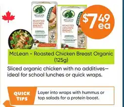 Healthy Planet McLean - Roasted Chicken Breast Organic (125g) offer