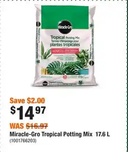 Home Depot Miracle-Gro Tropical Potting Mix 17.6 L offer