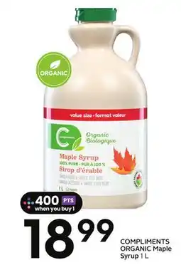 Sobeys COMPLIMENTS ORGANIC Maple Syrup offer