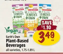 Farm Boy Earth's Own Plant-Based Beverages offer