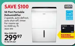 Home Hardware 50 Pint Portable Dehumidifier offer