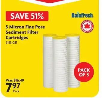 Home Hardware 5 Micron Fine Pore Sediment Filter Cartridges offer