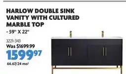 Home Hardware HARLOW DOUBLE SINK VANITY WITH CULTURED MARBLE TOP offer