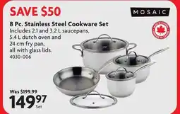 Home Hardware 8 Pc. Stainless Steel Cookware Set offer