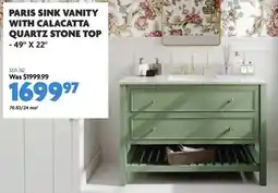 Home Hardware PARIS SINK VANITY WITH CALACATTA QUARTZ STONE TOP offer