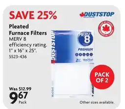 Home Hardware Pleated Furnace Filters offer