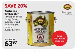 Home Hardware Australian Timber Oil offer