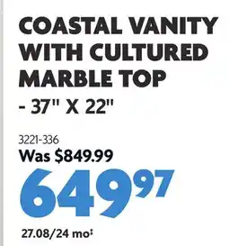 Home Hardware Klayr COASTAL VANITY WITH CULTURED MARBLE TOP offer