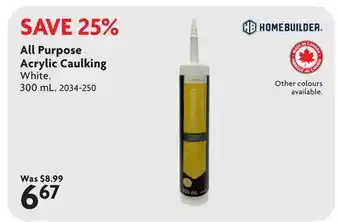 Home Hardware All Purpose Acrylic Caulking offer