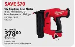 Home Hardware 18V Cordless Brad Nailer offer