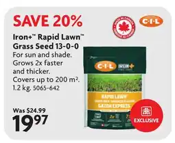 Home Hardware Iron+ Rapid Lawn Grass Seed 13-0-0 offer