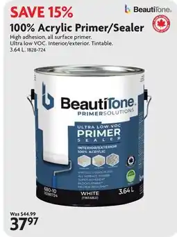 Home Hardware 100% Acrylic Primer/Sealer offer