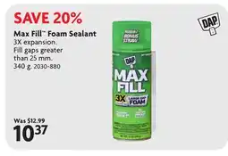 Home Hardware Max Fill Foam Sealant offer