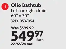 Home Hardware Olio Bathtub offer