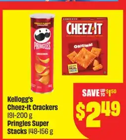 FreshCo Kellogg's Cheez-It Crackers 191-200g Pringles Super Stacks 148-156g offer