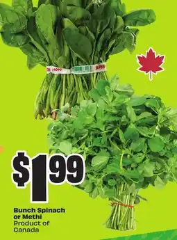 FreshCo Bunch Spinach Or Methi Product of Canada offer