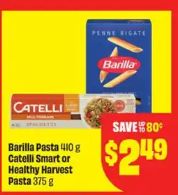 FreshCo Barilla Pasta 410g Catelli Smart or Healthy Harvest Pasta 375 g offer