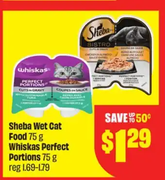 FreshCo Sheba Wet Cat Food 75g Whiskas Perfect Portions 75g offer