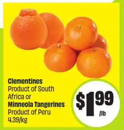 FreshCo Clementines Product of South Africa or Minneola Tangerines Product of Peru 4.39/kg offer