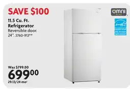 Home Hardware 11.5 Cu. Ft. Refrigerator offer