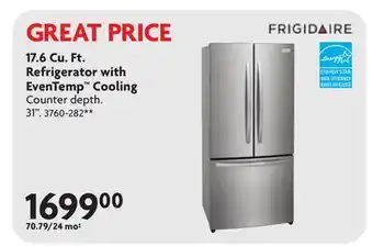 Home Hardware 17.6 Cu. Ft. Refrigerator with EvenTemp Cooling offer