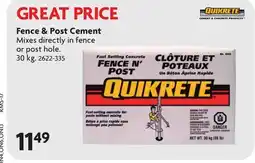 Home Hardware Fence & Post Cement offer
