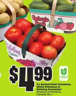 Chalo FreshCo 3 L Basket Field Tomatoes, White Potatoes or Pickling Cucumber Product of Ontario Canada No. 1 offer