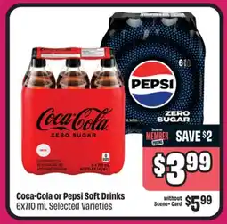 Chalo FreshCo Coca-Cola or Pepsi Soft Drinks 6x710 mL Selected Varieties offer