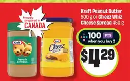 Chalo FreshCo Kraft Peanut Butter 500 g or Cheez Whiz Cheese Spread 450 g offer