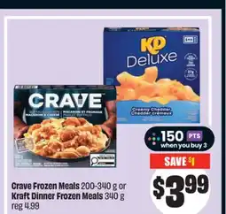Chalo FreshCo Crave Frozen Meals 200-340 g or Kraft Dinner Frozen Meals 340 g offer
