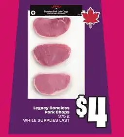 Chalo FreshCo Legacy Boneless Pork Chops 375 g offer