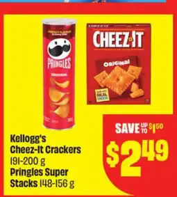 Chalo FreshCo Kellogg's Cheez-It Crackers 191-200 g Pringles Super Stacks 148-156 g offer