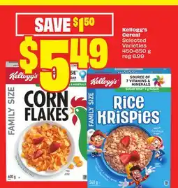 Chalo FreshCo Kellogg's Cereal Selected Varieties 450-650 g offer