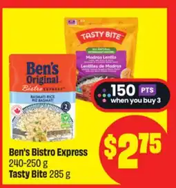 Chalo FreshCo Ben's Bistro Express 240-250 g Tasty Bite 285 g offer