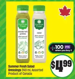 Chalo FreshCo Summer Fresh Salad Dressings 340 mL Assorted Product of Canada offer