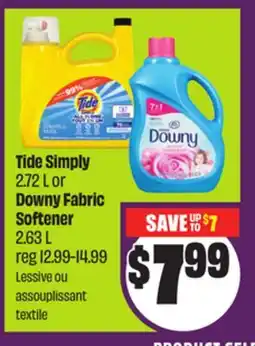 Chalo FreshCo Tide Simply 2.72 L or Downy Fabric Softener 2.63 L offer