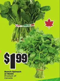 Chalo FreshCo Bunch Spinach or Methi Product of Canada offer