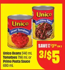 Chalo FreshCo Unico Beans 540 mL Tomatoes 796 mL or Primo Pasta Sauce 680 mL offer