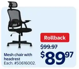 Walmart Mesh chair with headrest offer