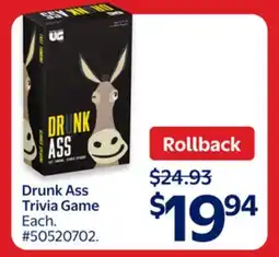 Walmart Drunk Ass Trivia Game offer