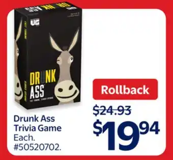 Walmart Drunk Ass Trivia Game offer