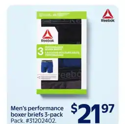 Walmart Reebok Men's Performance Boxer Briefs 3-Pack offer