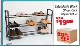 Oxford Mills Extendable Black Shoe Rack offer