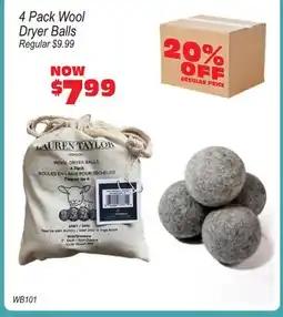 Oxford Mills 4 Pack Wool Dryer Balls offer
