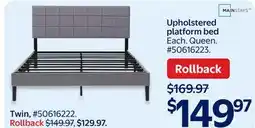 Walmart Upholstered Platform Bed offer
