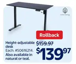 Walmart Height-Adjustable Desk offer