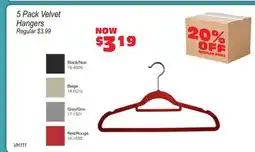 Oxford Mills 5 Pack Velvet Hangers offer