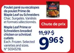Walmart Schneiders breaded chicken cutlets offer