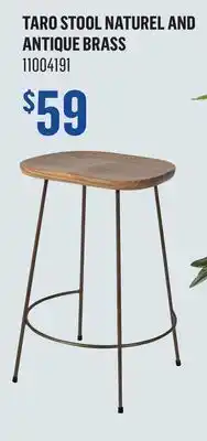 Canac Taro Stool Naturel and Antique Brass offer
